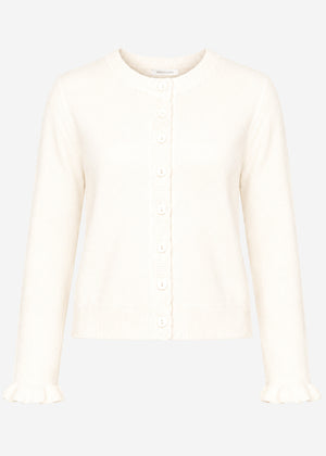 Strickjacke mit Volants - offwhite