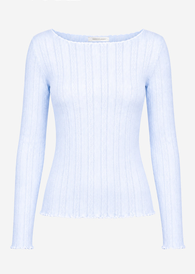 Pointelle Langarmshirt - flieder