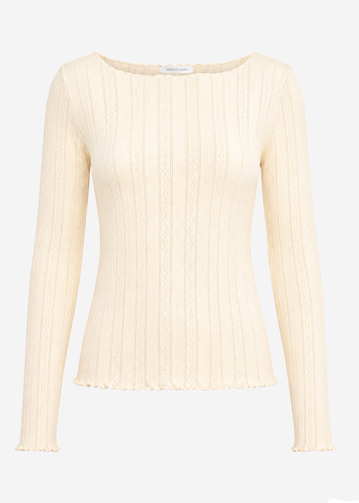 Pointelle Langarmshirt - buttergelb