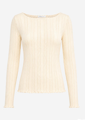 Pointelle Langarmshirt - buttergelb