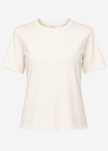 T-shirt with scalloped edge - off-white