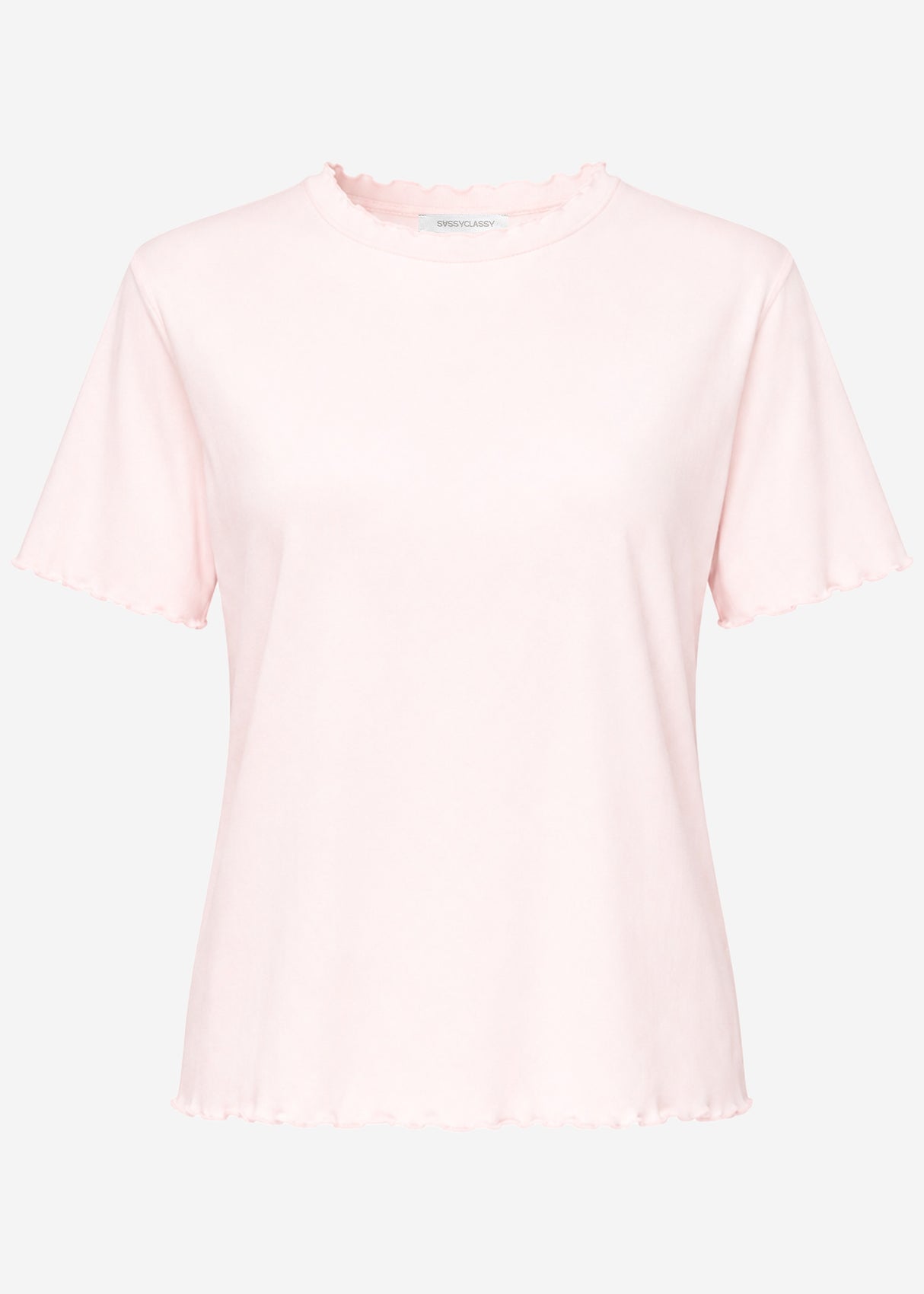 T-Shirt mit Wellenkante - rosa