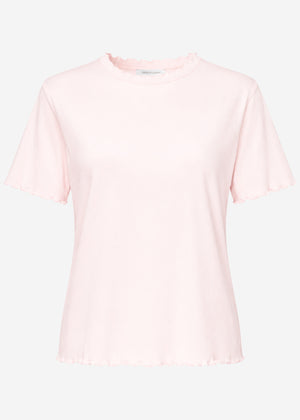 T-Shirt mit Wellenkante - rosa