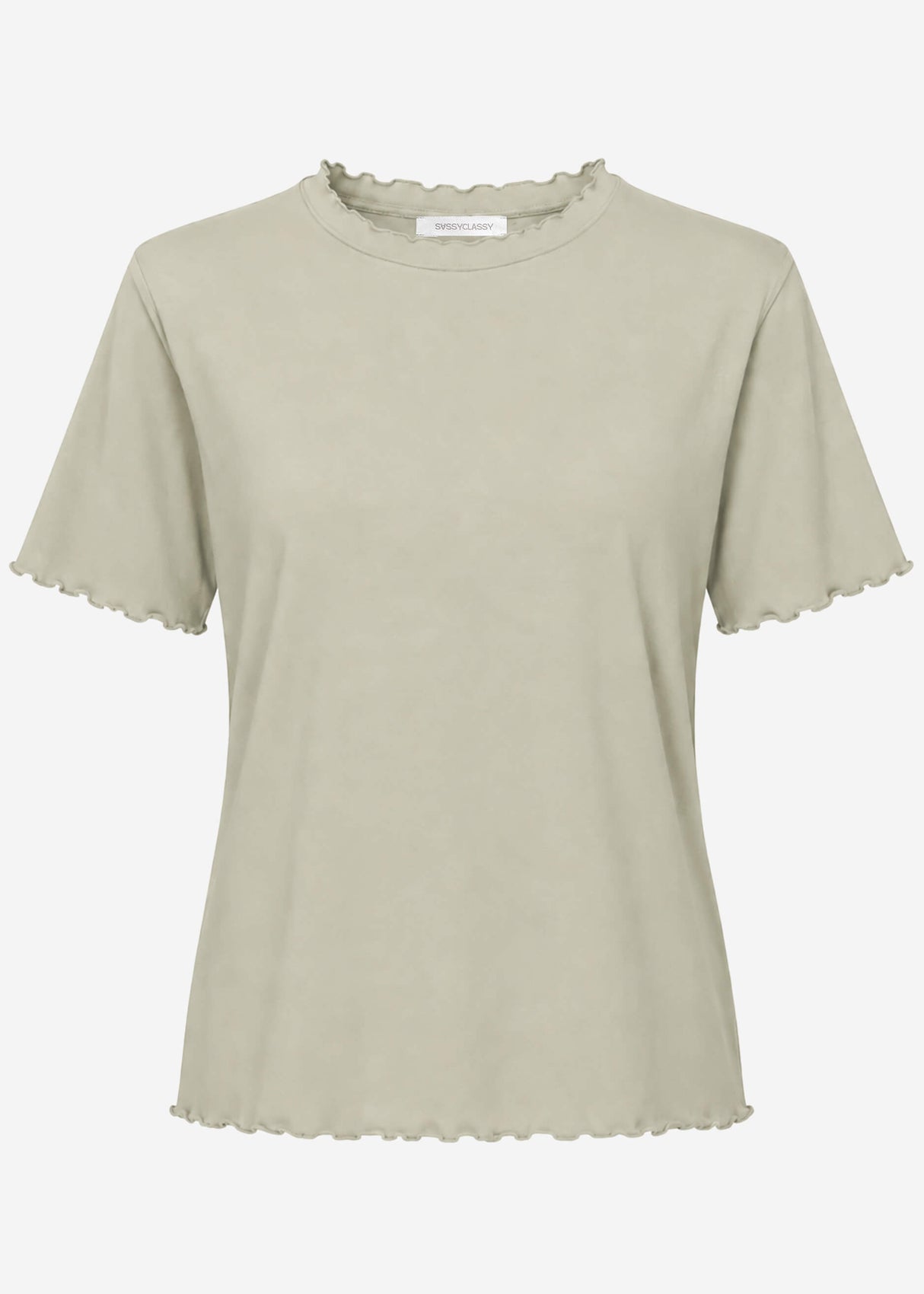 T-Shirt mit Wellenkante - khaki