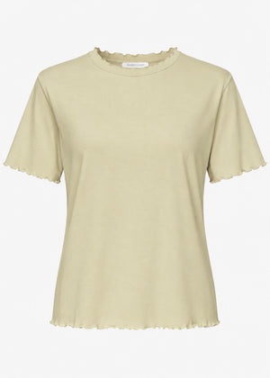 T-shirt with scalloped edge - khaki