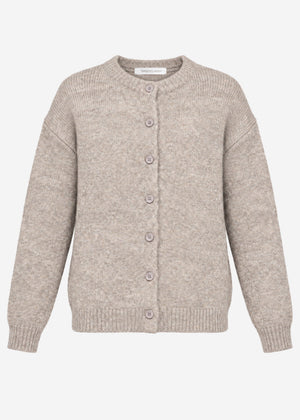 Strickjacke mit Knopfleiste - taupe