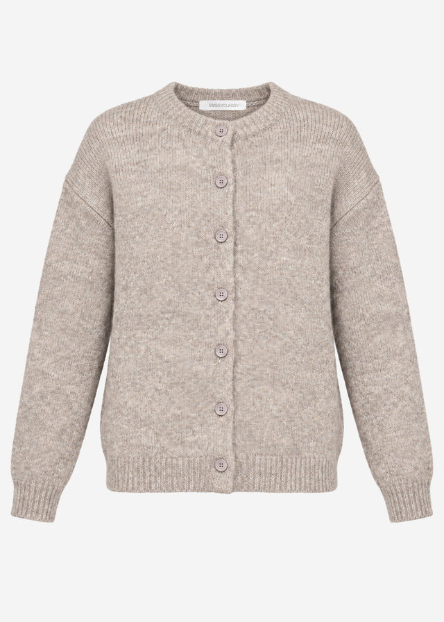 Strickjacke mit Knopfleiste - taupe