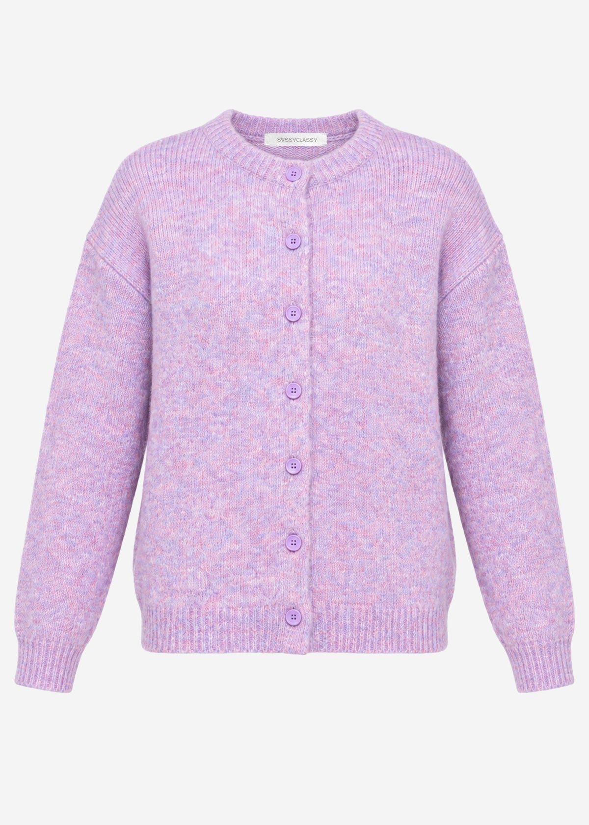 Strickjacke mit Knopfleiste - flieder