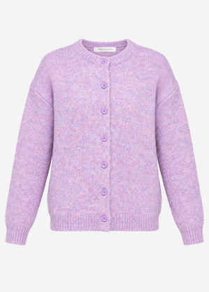Strickjacke mit Knopfleiste - flieder