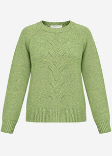 Strickpullover mit Zopfmuster - grün