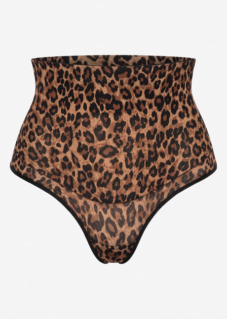 Sculpting Shapewear Pants mit String und Leo-Print - braun