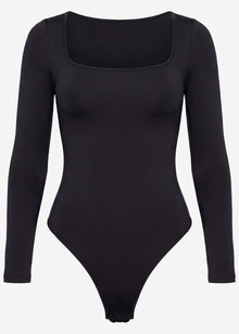 Bodysuit Sculpting Shapewear Langarm mit String - schwarz