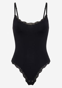 Bodysuit Sculpting Shapewear mit String und Spitze - schwarz