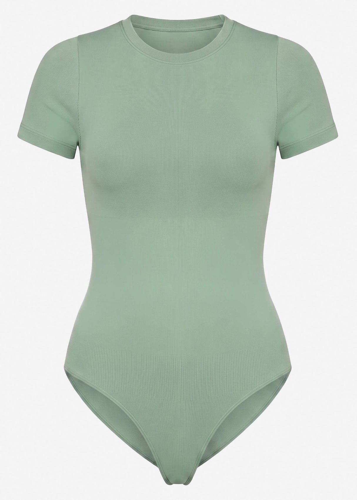 Bodysuit Sculpting Shapewear Kurzarm - salbeigrün