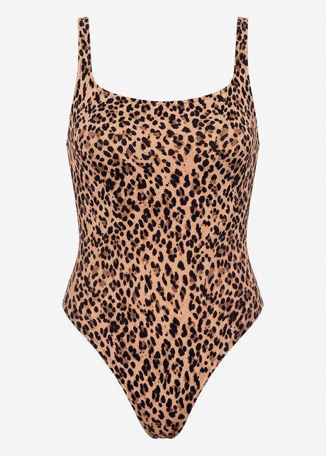 Bodysuit Soft Shapewear mit String und Leo-Print - braun