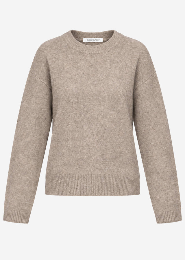 Classic crew neck jumper - camel