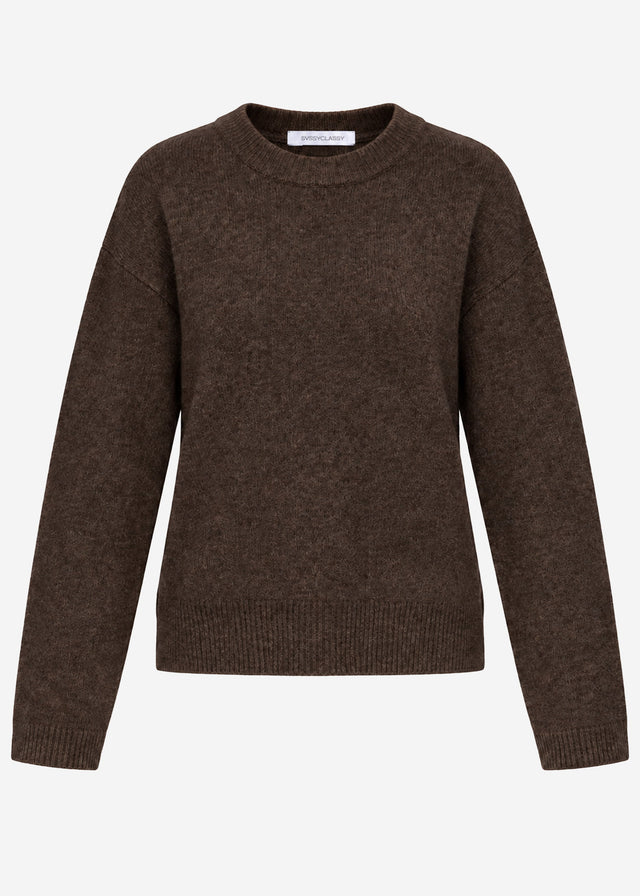 Classic crew neck jumper - dark brown