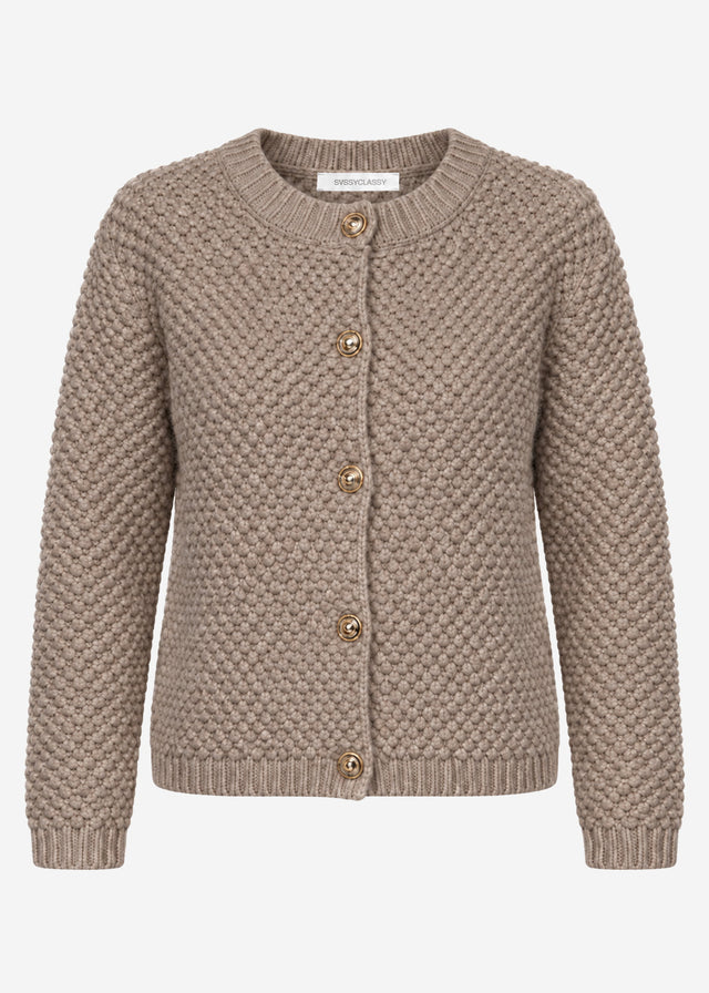 Bouclé cardigan - taupe