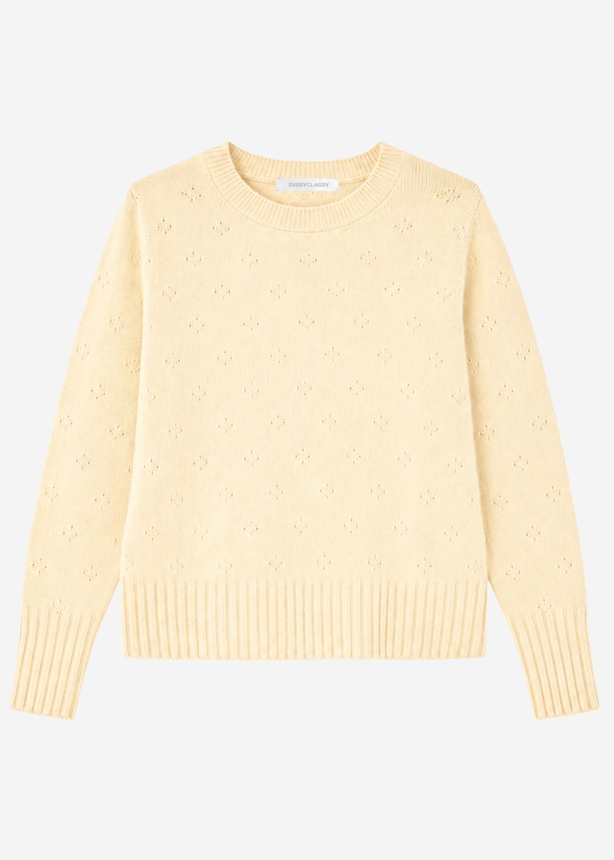 Feinstrickpullover mit Strukturmuster - gelb