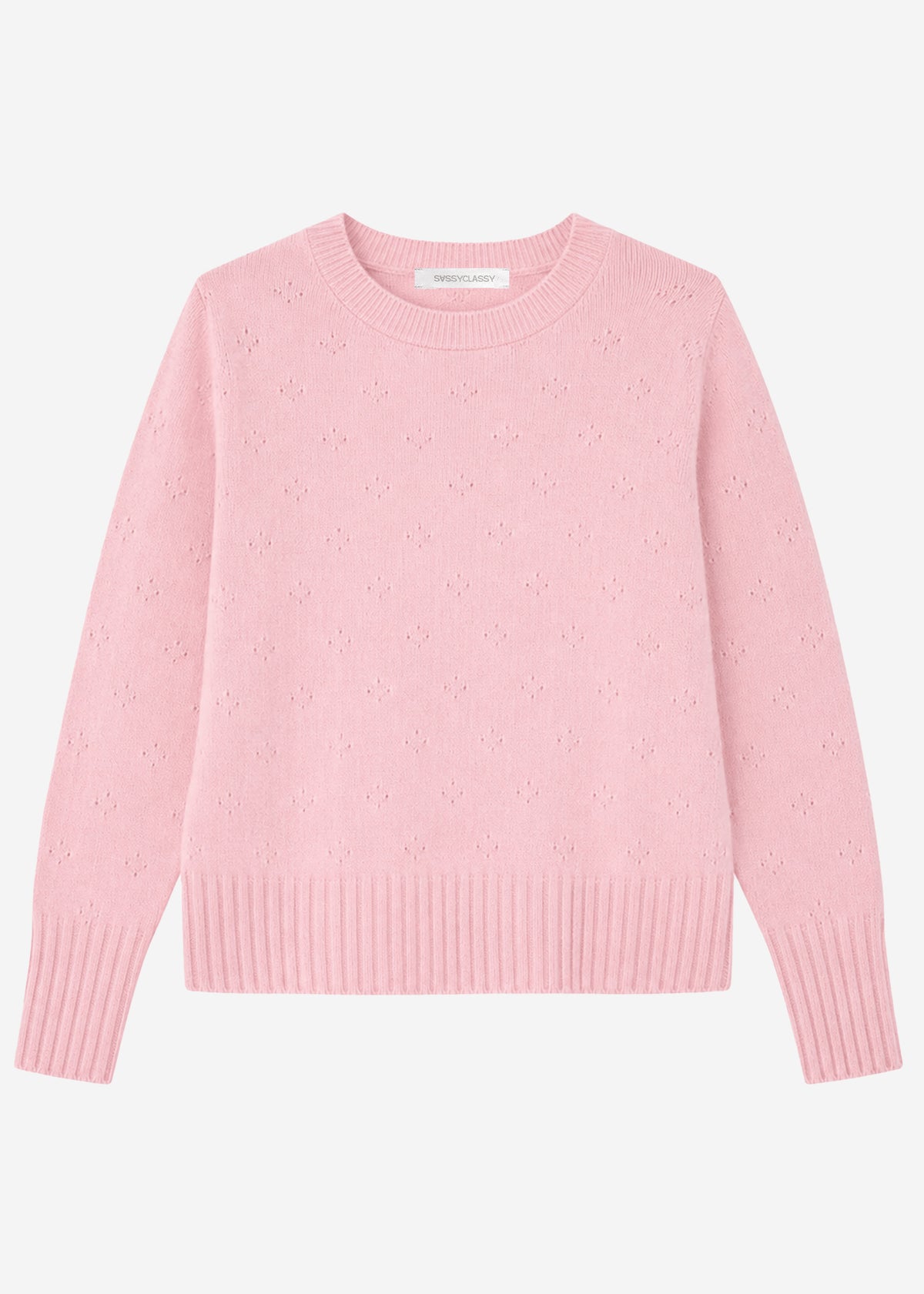 Feinstrickpullover mit Strukturmuster - rosa