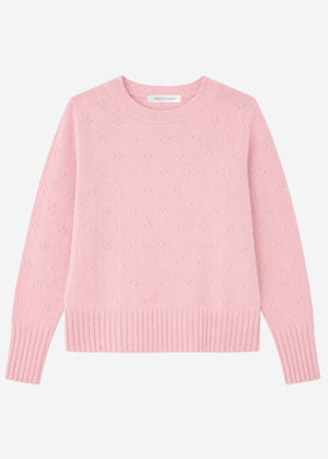 Feinstrickpullover mit Strukturmuster - rosa