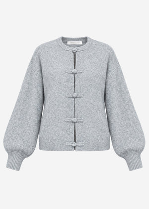 Strickjacke mit Knebelverschluss - grau