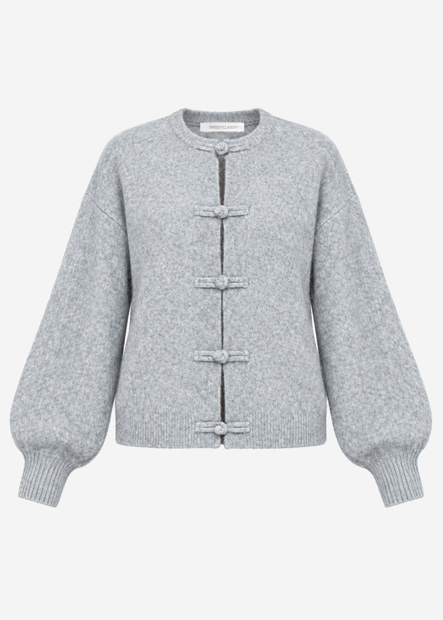 Strickjacke mit Knebelverschluss - grau