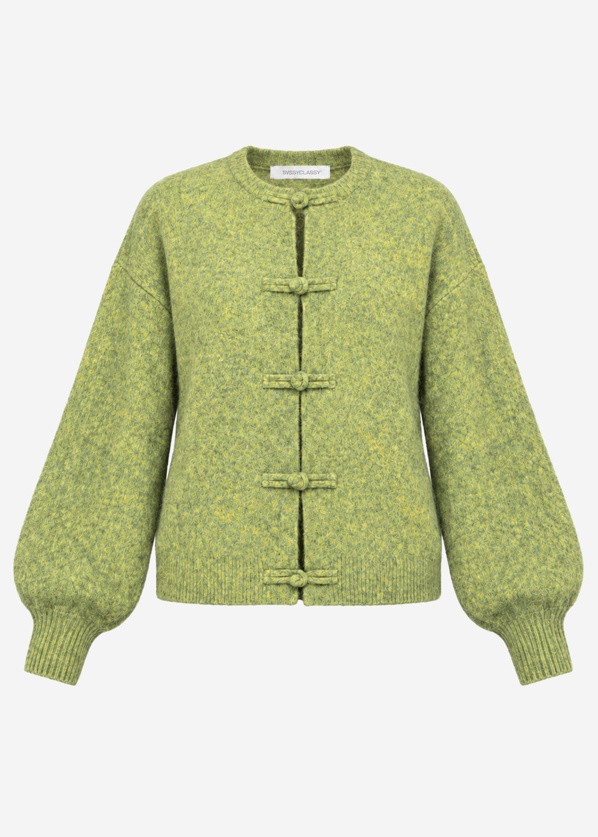 Strickjacke mit Knebelverschluss - grün