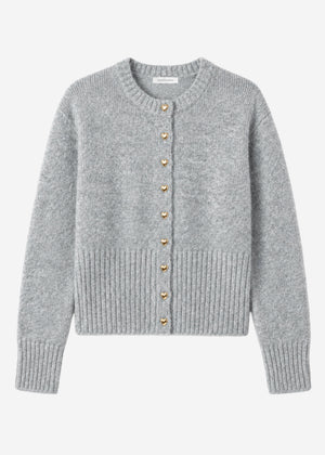 Strickjacke mit Herzknöpfen - grau