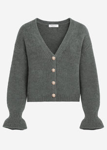 Cardigan mit Volants - dunkelgrau