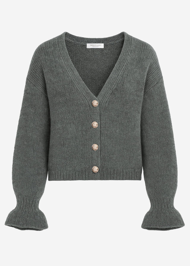 Cardigan mit Volants - dunkelgrau
