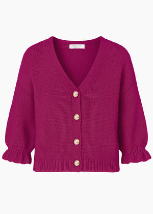 Cardigan mit 3/4-Ärmeln - fuchsia