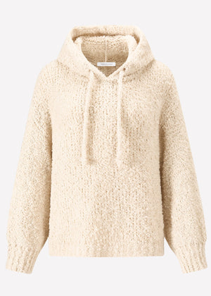 Jessica Haller bouclé knit hoodie - off-white