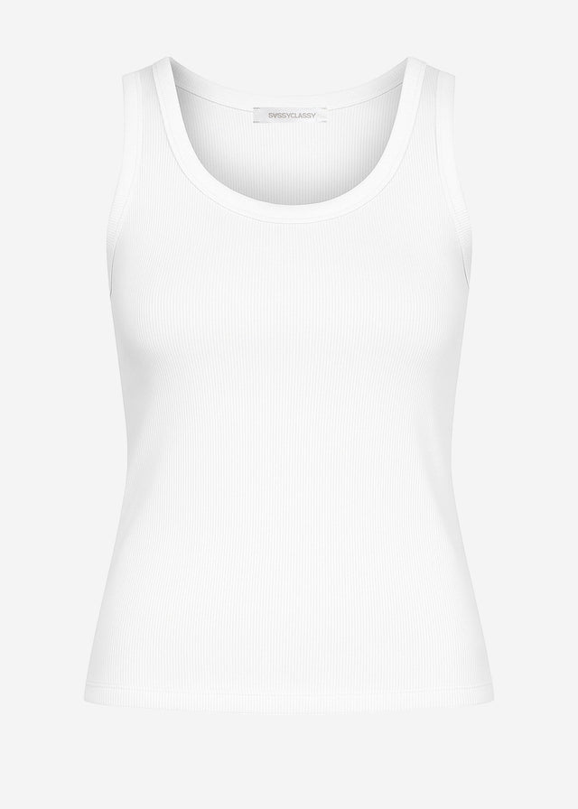Tank Top mit Ausschnitt - weiß