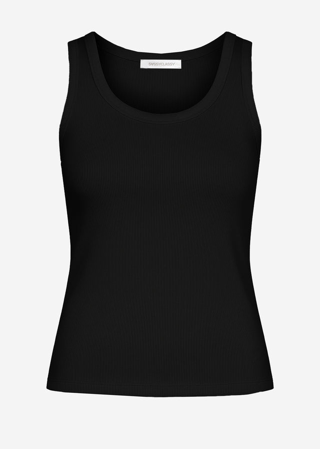 Tank Top mit Ausschnitt - schwarz