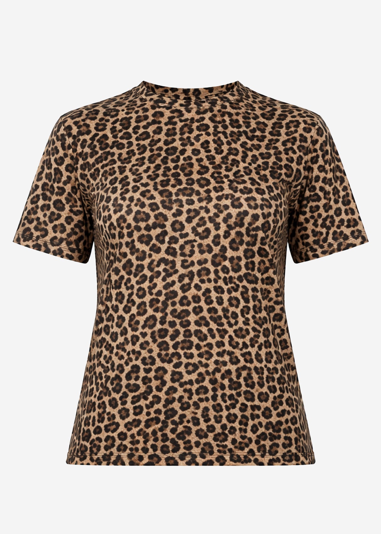T-Shirt mit Leo-Print - braun