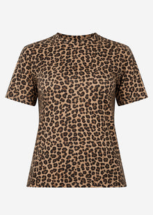 T-shirt with leopard print - brown