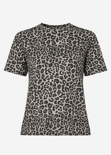 T-shirt with leopard print - grey
