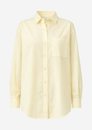 Oversize Hemdbluse mit Brusttasche - buttergelb
