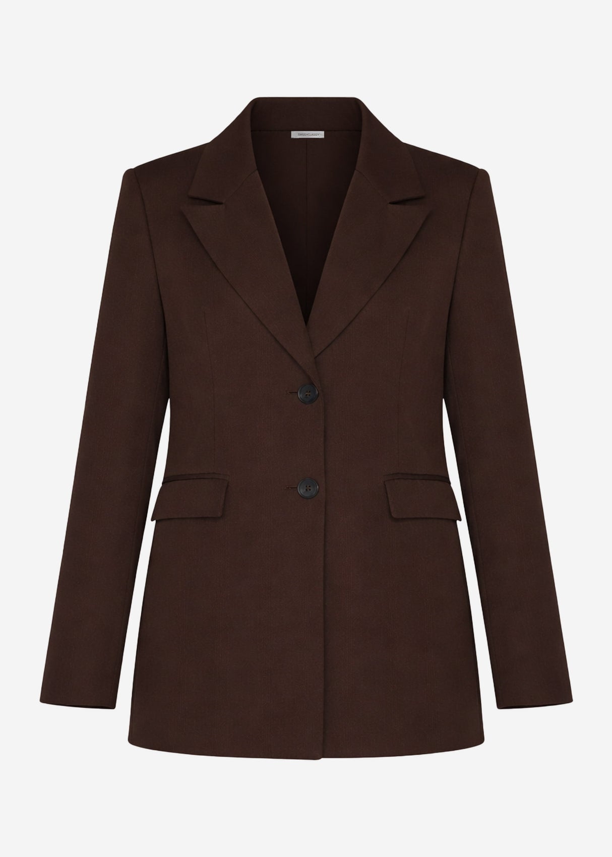 Oversized lapel blazer - brown