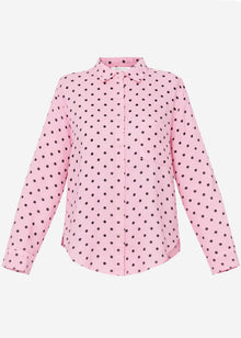 Musselin Hemdbluse mit Punkten - rosa