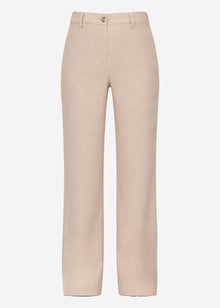 High-waisted straight-leg trousers - beige