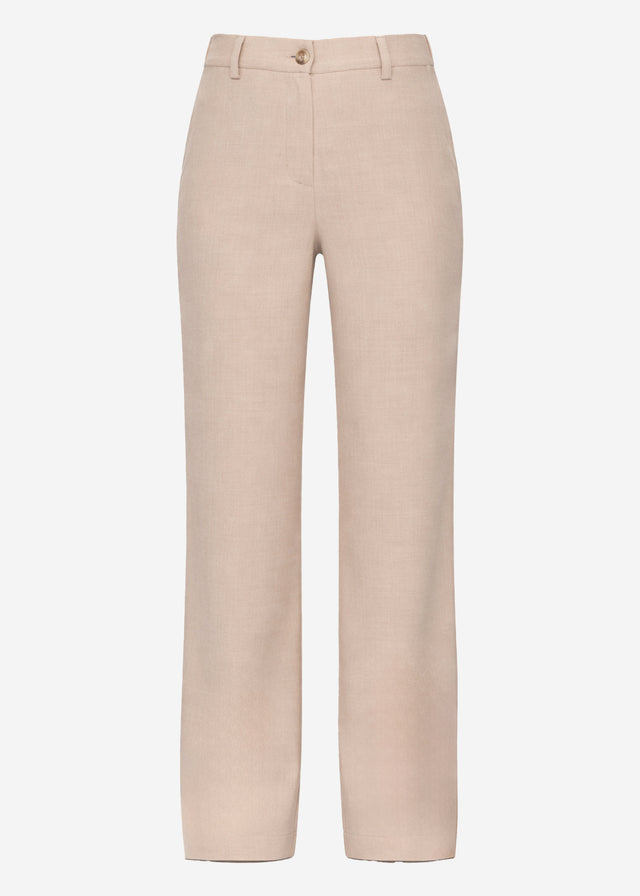High Waist Hose mit geradem Bein - beige