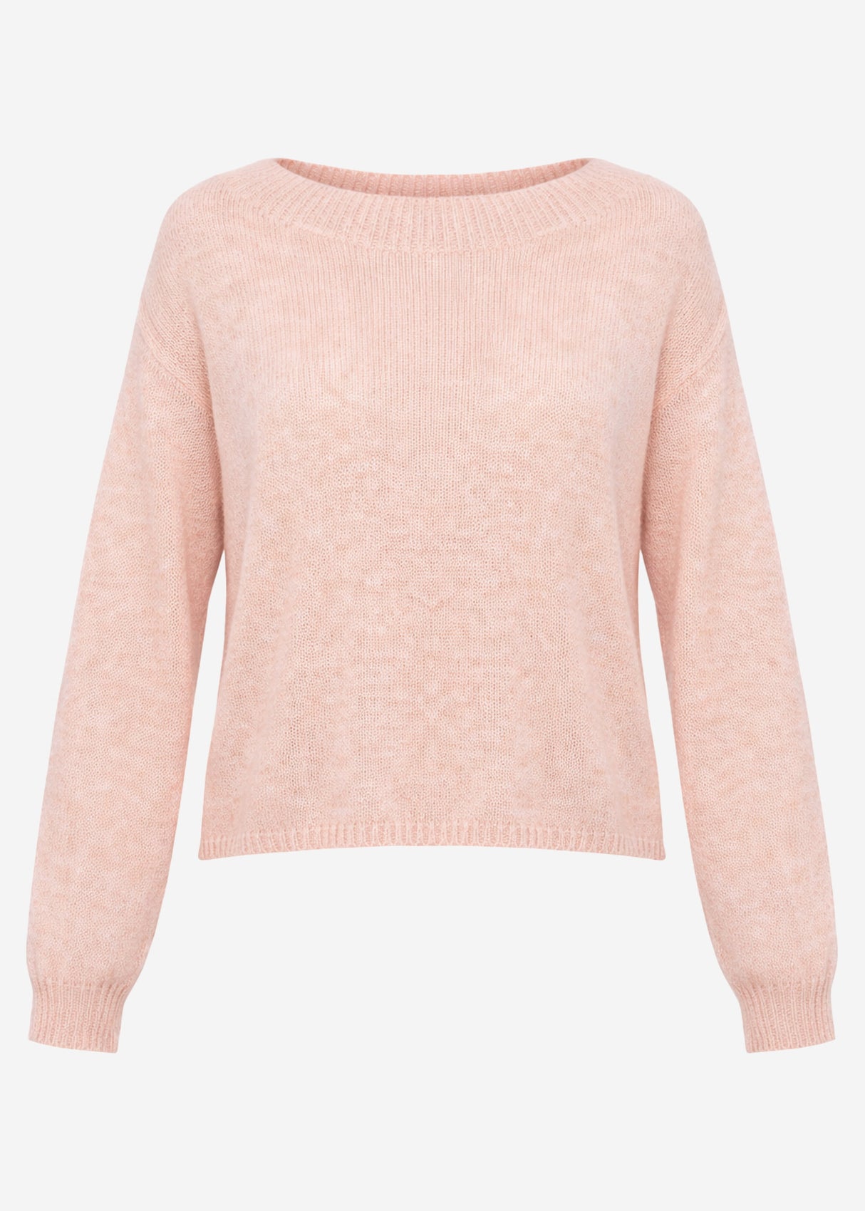 Leicht transparenter Feinstrickpullover - rosa