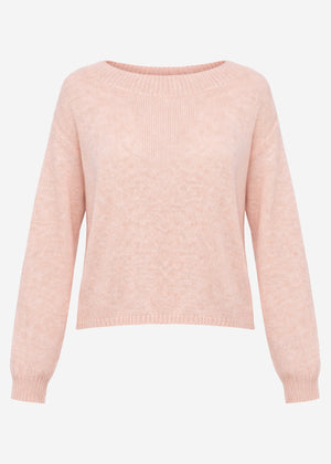 Leicht transparenter Feinstrickpullover - rosa