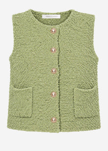 Bouclé waistcoat with pockets - green