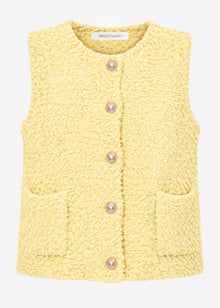 Bouclé waistcoat with pockets - butter yellow