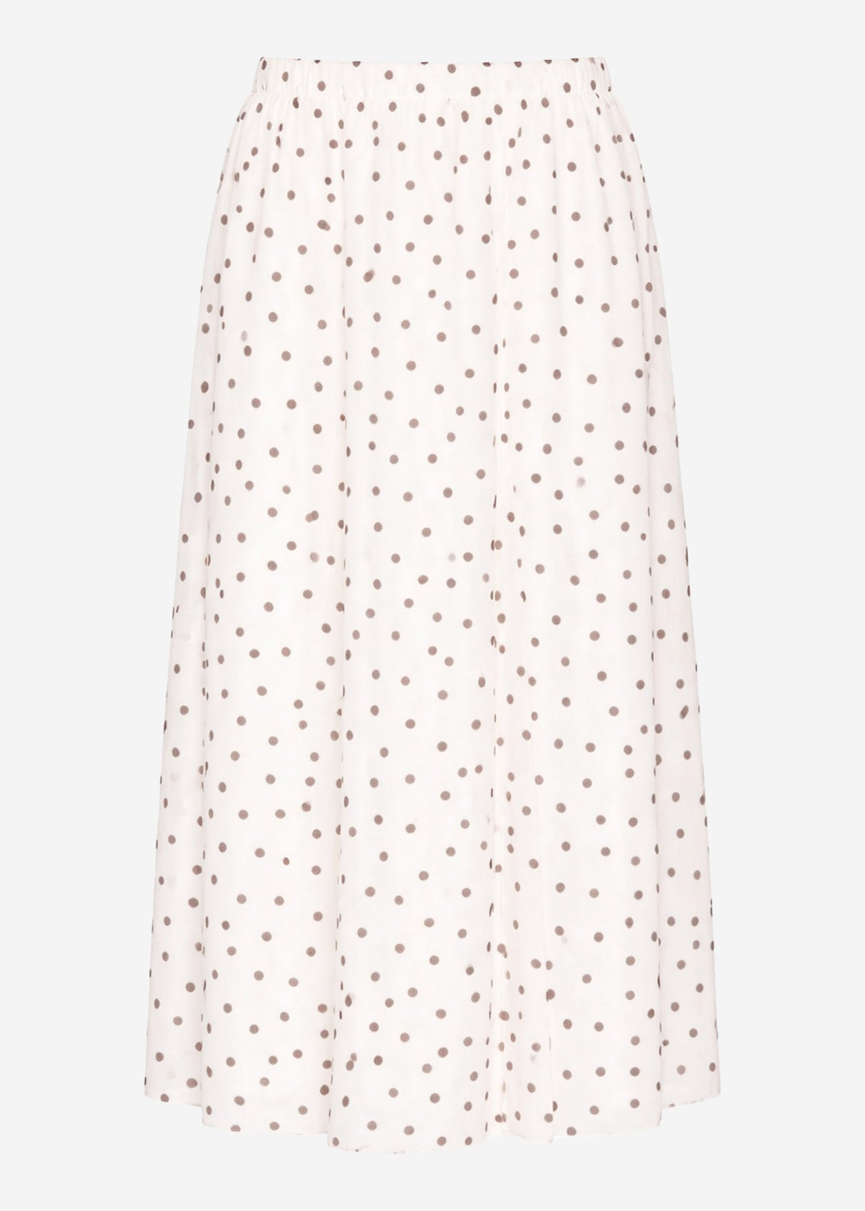 Long chiffon skirt with dot pattern - offwhite