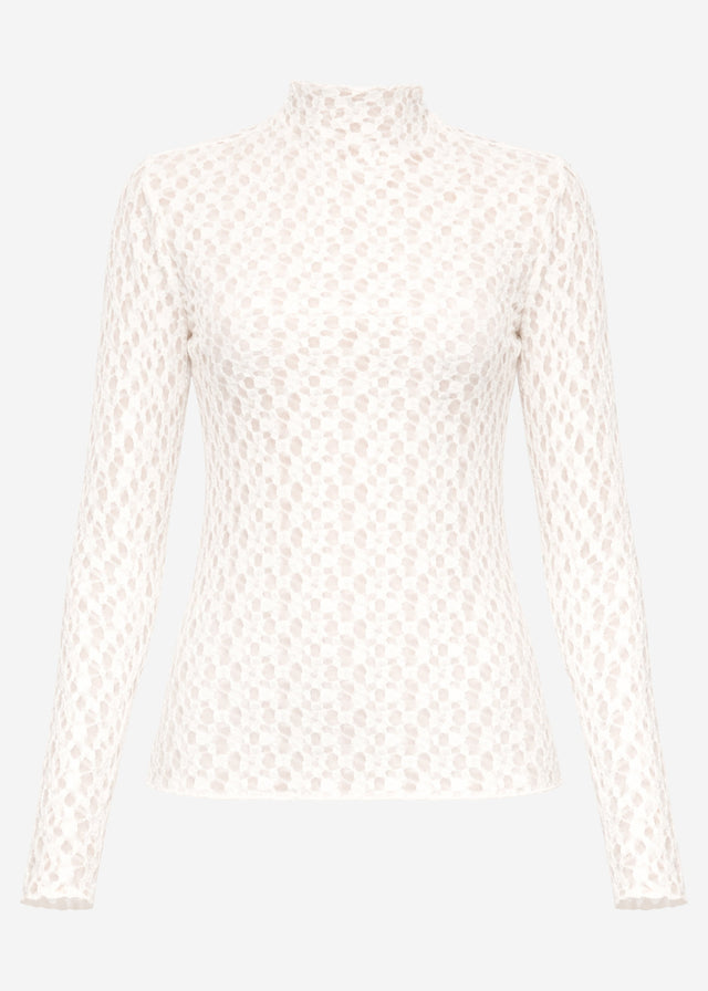 Langarmshirt aus Spitze - offwhite