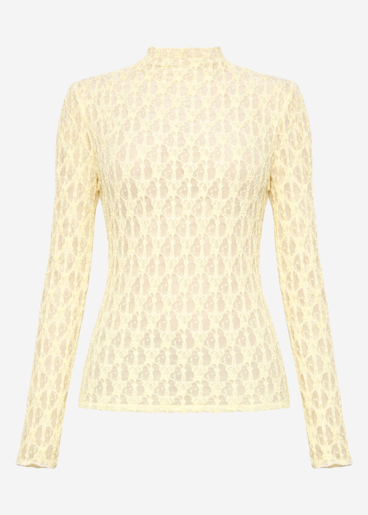 Long-sleeved lace shirt - butter yellow